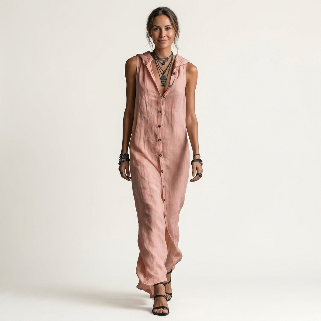 Mirabell | Button-Front Sleeveless Maxi Dress