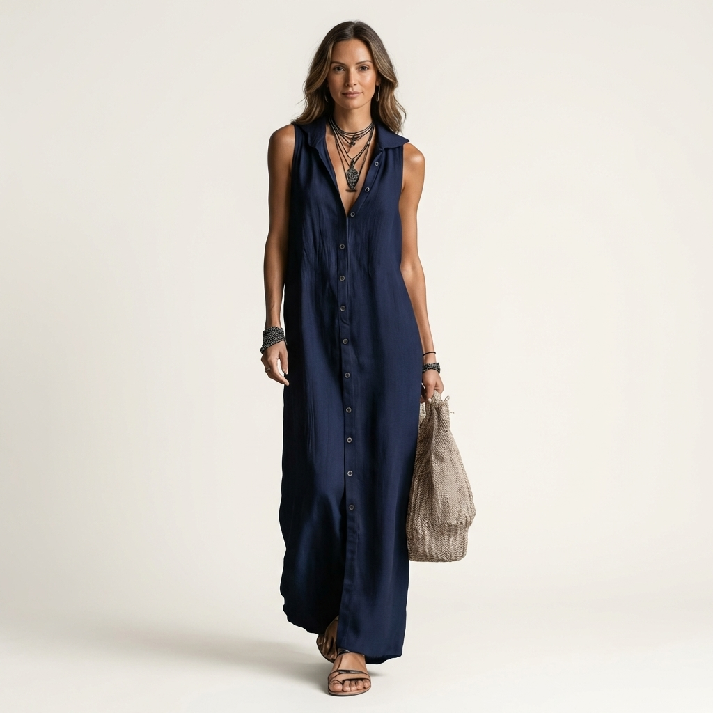 Mirabell | Button-Front Sleeveless Maxi Dress