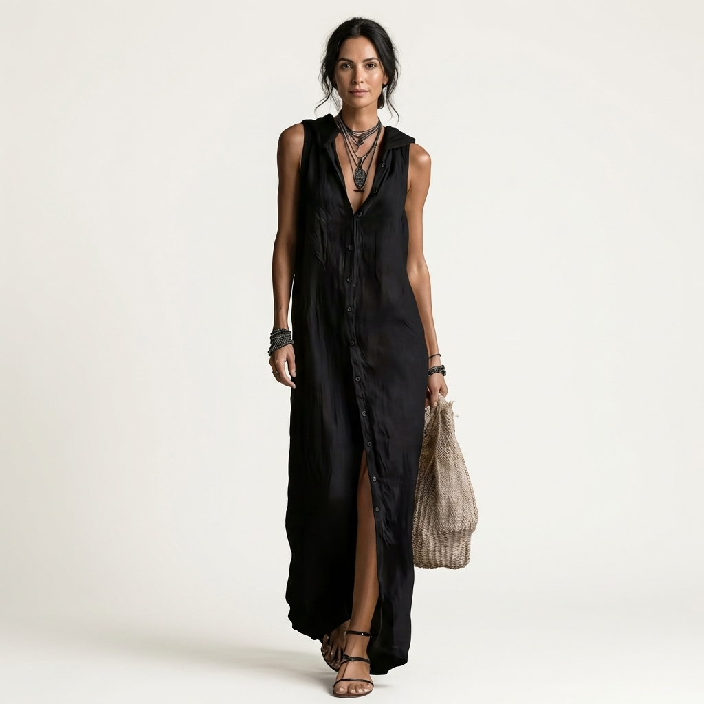 Mirabell | Button-Front Sleeveless Maxi Dress
