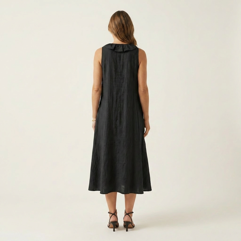 Vicky | Ruffle-Front V-Neck Maxi Dress