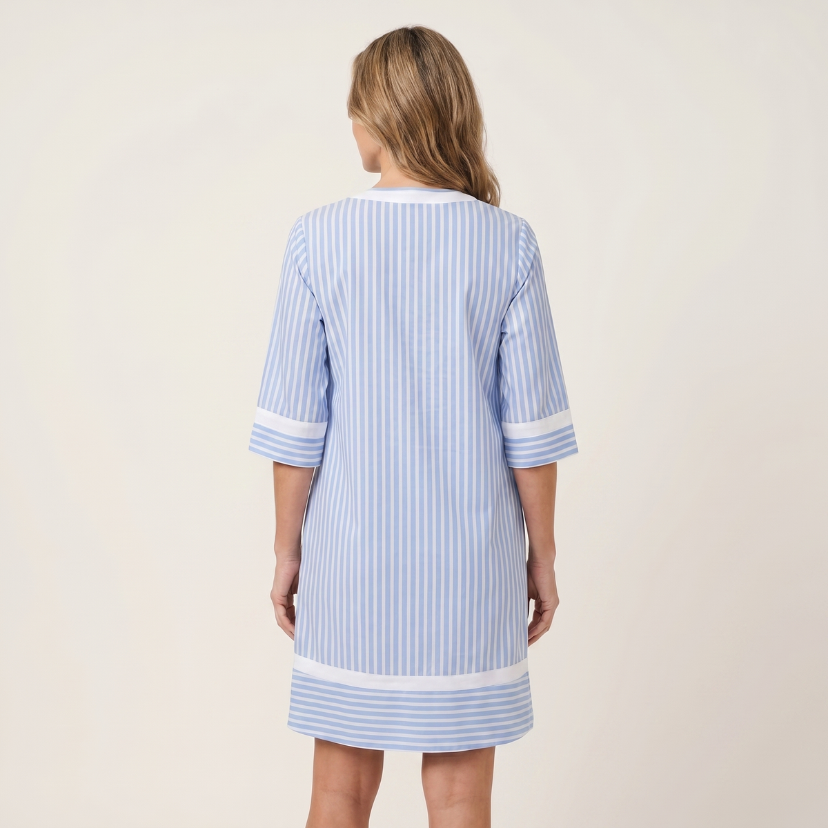 Sanina | Contrast-Trim Striped Shift Dress