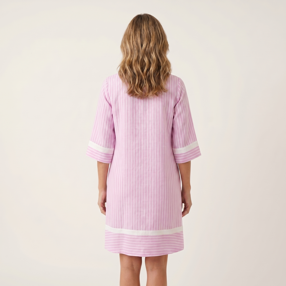 Sanina | Contrast-Trim Striped Shift Dress