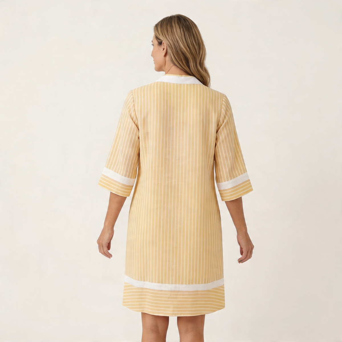 Sanina | Contrast-Trim Striped Shift Dress