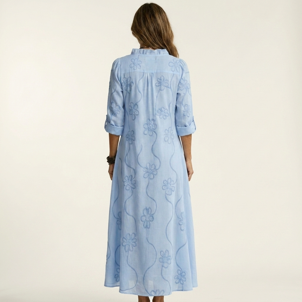 Mariam | Embroidered V-Neck Maxi Dress