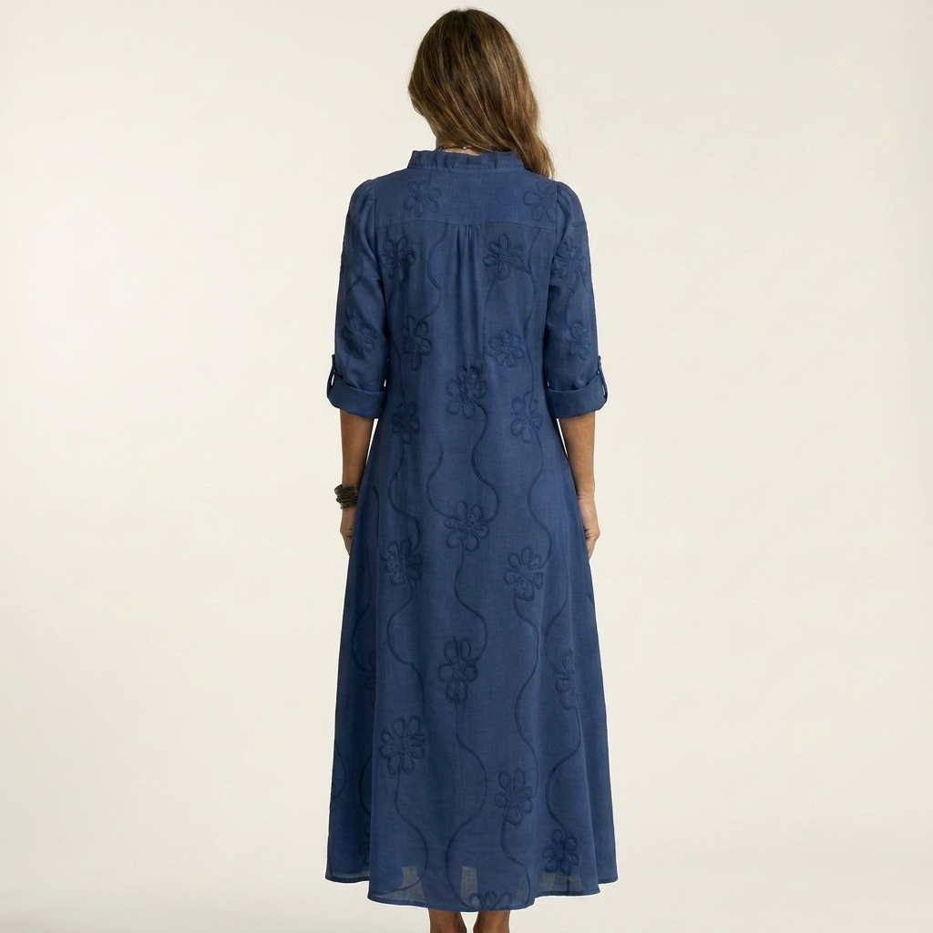 Mariam | Embroidered V-Neck Maxi Dress