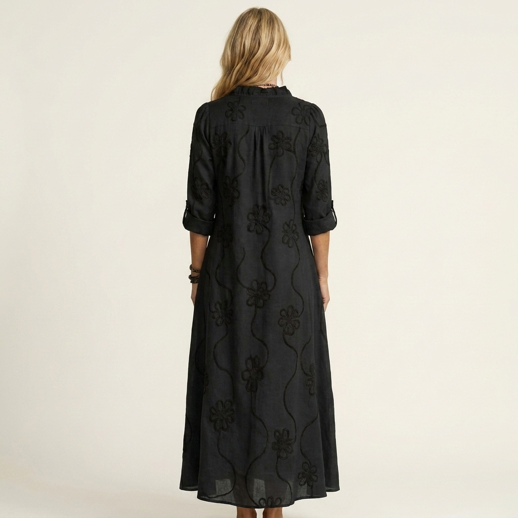 Mariam | Embroidered V-Neck Maxi Dress