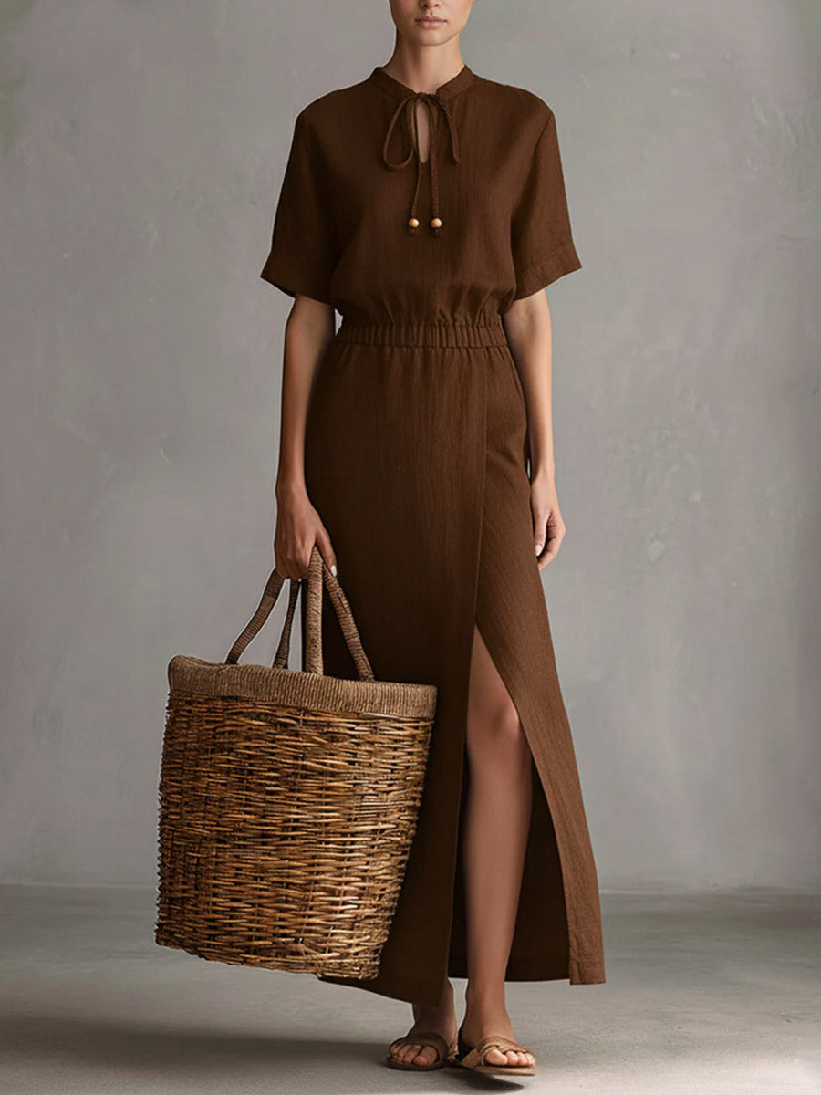 Serena | Timeless Linen-Blend Maxi Dress